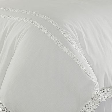 Laura Ashley Lifestyles Annabella Crochet Duvet Cover Set