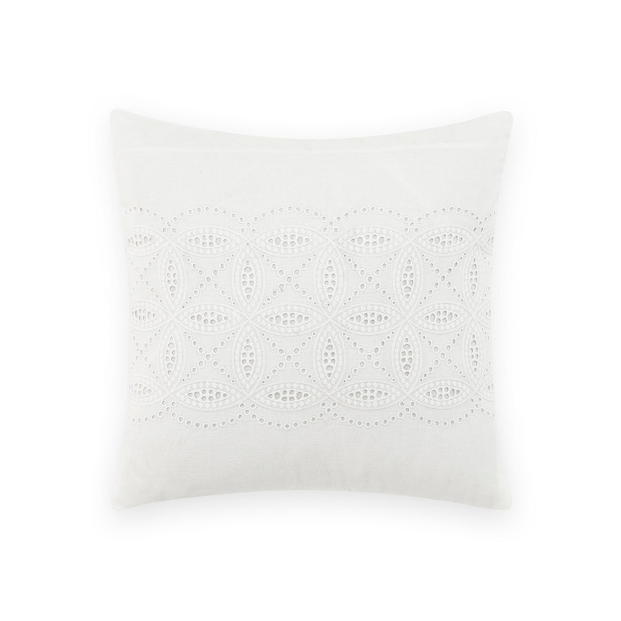 Laura Ashley Lifestyles Annabella Crochet Throw Pillow, White