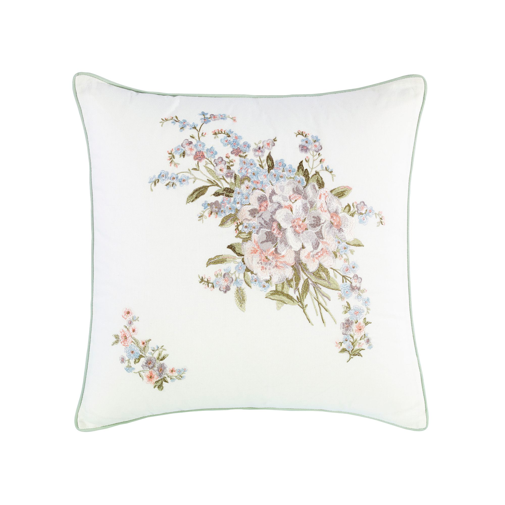Laura Ashley Lifestyles Harper Embroidered Throw Pillow, Green