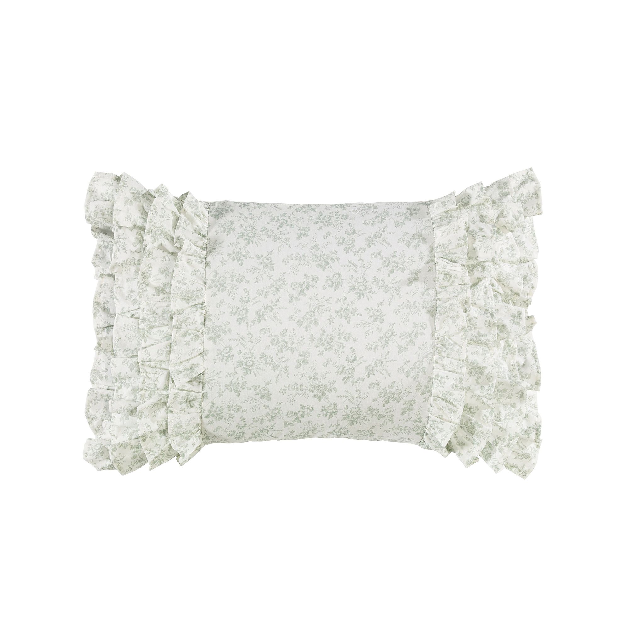 Laura Ashley Lifestyles Harper Ruffled Breakfast Pillow, Green