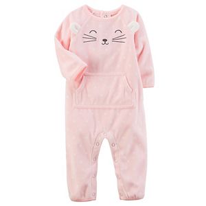 Baby Girl Carter's Patterned Embroidered Face Coverall
