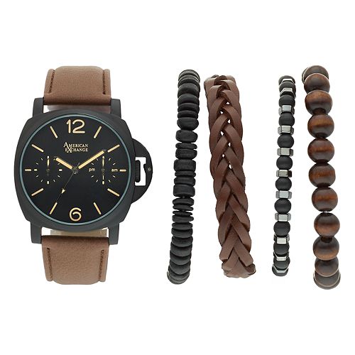 Men's American Exchange Watch & Bracelet Set