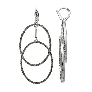 Simply Vera Vera Wang Pave Oval Nickel Free Double Drop Earrings