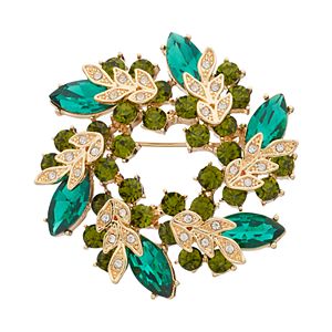 Dana Buchman Green Stone Cluster Wreath Pin