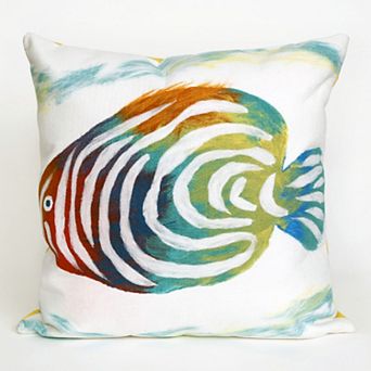 Liora Manne Visions III Rainbow Fish Indoor Outdoor Throw Pillow
