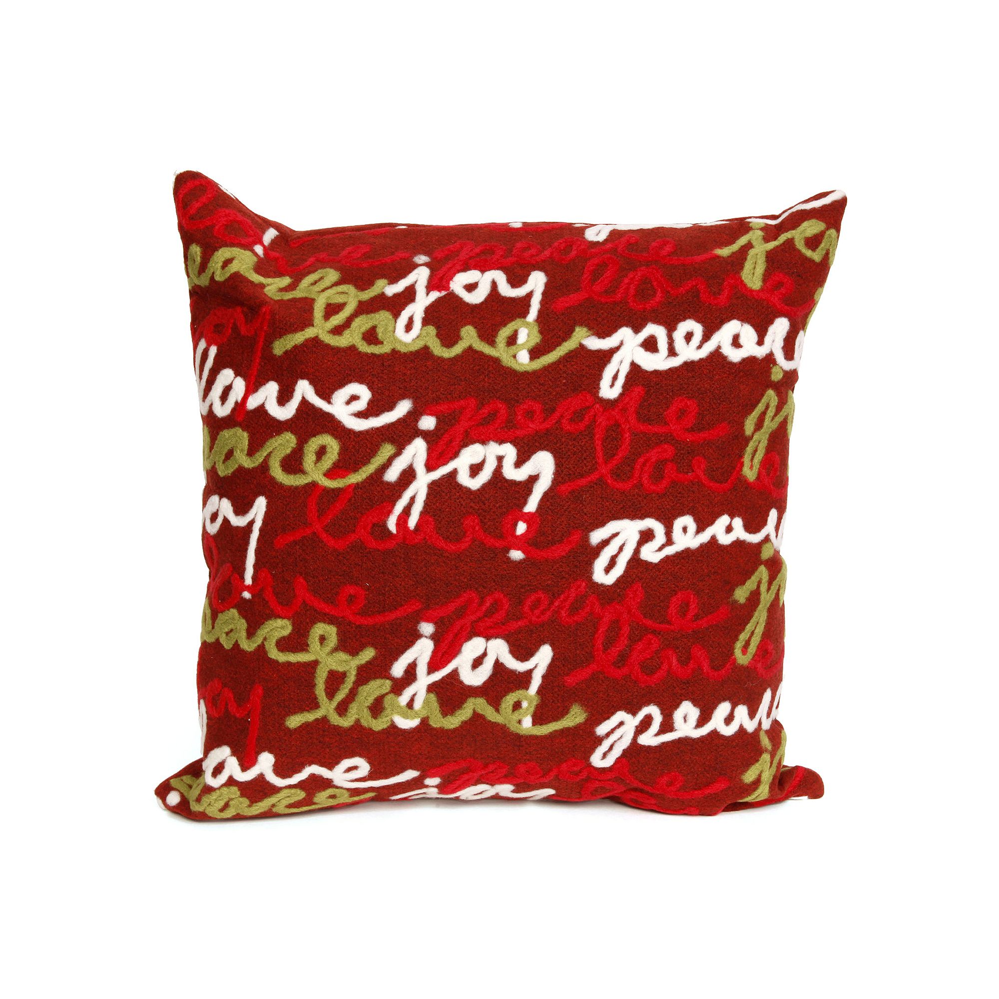 Liora Manne Visions III Peace, Love, Joy Indoor Outdoor Throw Pillow, R