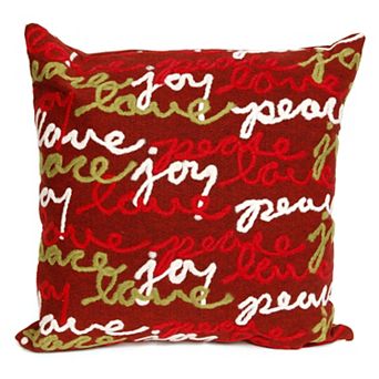 Liora Manne Visions III ''Peace, Love, Joy'' Indoor Outdoor Throw Pillow