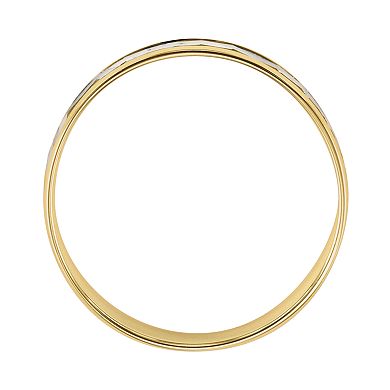 AXL 10k Gold Two Tone Men's Wedding Band