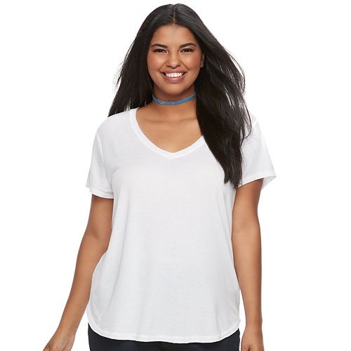 plus size white tee shirts