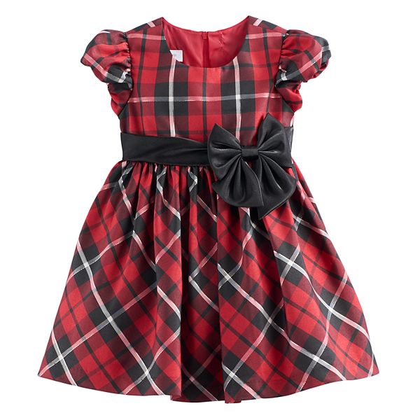 Toddler Girl Bonnie Jean Red Plaid Sparkle Dress