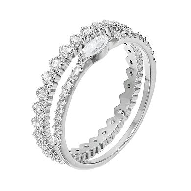 LC Lauren Conrad Crown & Marquise Ring Set