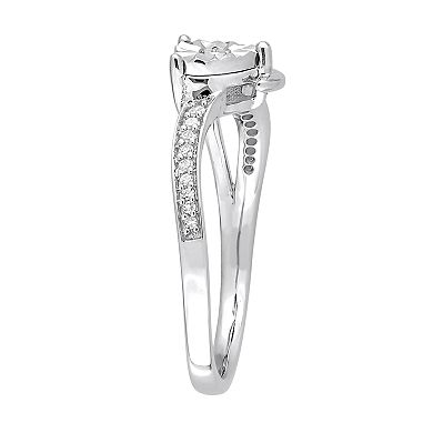 Stella Grace Two Tone 10k White Gold 1/10 Carat T.W. Diamond Heart Ring