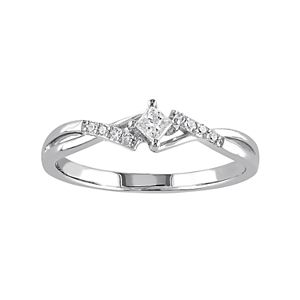 10k White Gold 1/8 Carat T.W. Diamond Bypass Ring