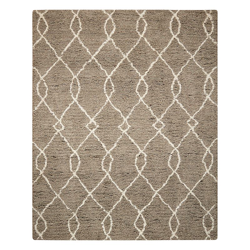 Nourison Galway Trellis Shag Rug, Lt Brown, 7.5X9.5 Ft