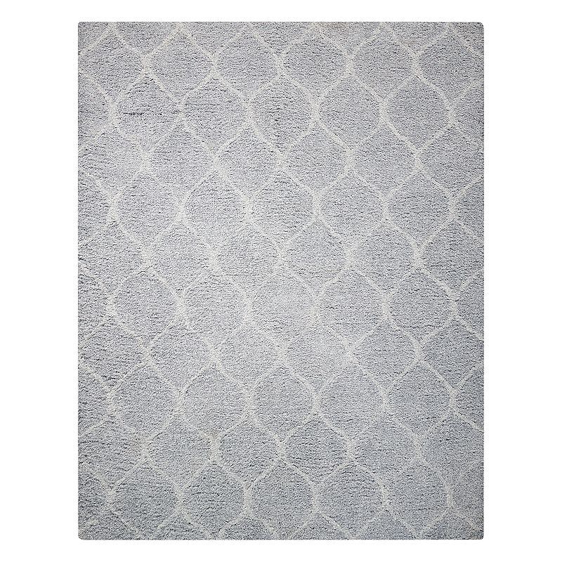 Nourison Galway Waves Lattice Shag Rug, Light Grey, 7.5X9.5 Ft