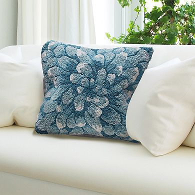 Liora Manne Liora Manne Frontporch Mum Indoor/Outdoor Pillow Aqua 18" Square