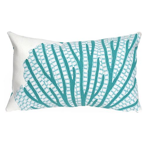 Liora Manne Visions III Coral Fan Indoor Outdoor Oblong Throw Pillow