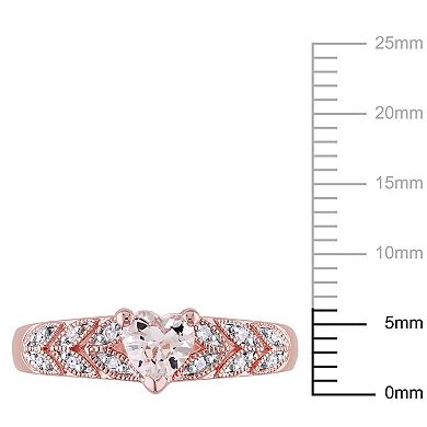 Stella Grace Rose Gold Tone Sterling Silver Morganite & Diamond Accent ...