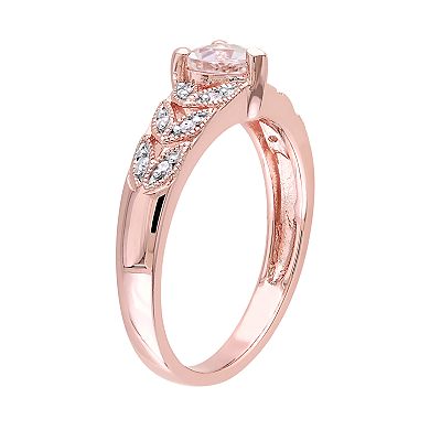 Stella Grace Rose Gold Tone Sterling Silver Morganite & Diamond Accent ...