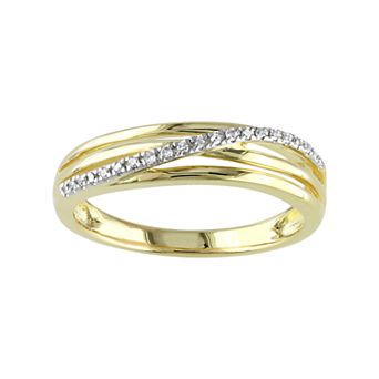Stella Grace Gold Tone Sterling Silver Diamond Accent Twist Ring