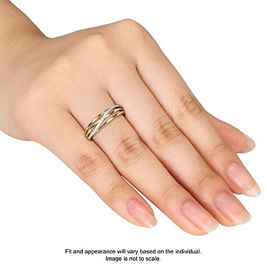 Stella Grace Gold Tone Sterling Silver Diamond Accent Twist Ring