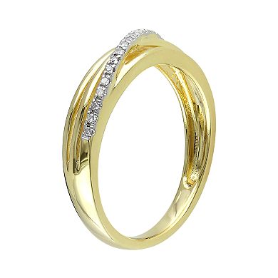 Stella Grace Gold Tone Sterling Silver Diamond Accent Twist Ring