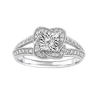 Stella Grace Sterling Silver 1/5 Carat T.W. Diamond Knot Ring