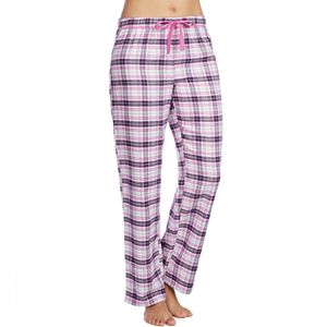 Women's Jockey Pajamas: Purple Plaid Flannel Long Pants