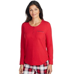 Women's Jockey Pajamas: Long Sleeve Henley Top