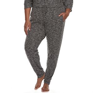 Plus Size Cuddl Duds Pajamas: Snow Days Ribbed Panel Jogger Pants