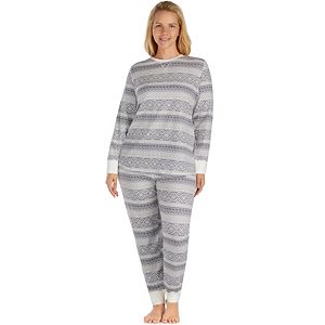 Plus Size Cuddl Duds Pajamas: Top, Leggings & Hair Ties PJ Set