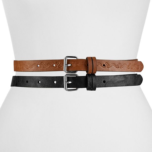 Women's Relic by Fossil 2-for-1 Embossed Scrollwork Belt Set