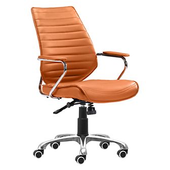 Zuo Modern Ribbed Faux-Leather Desk Chair