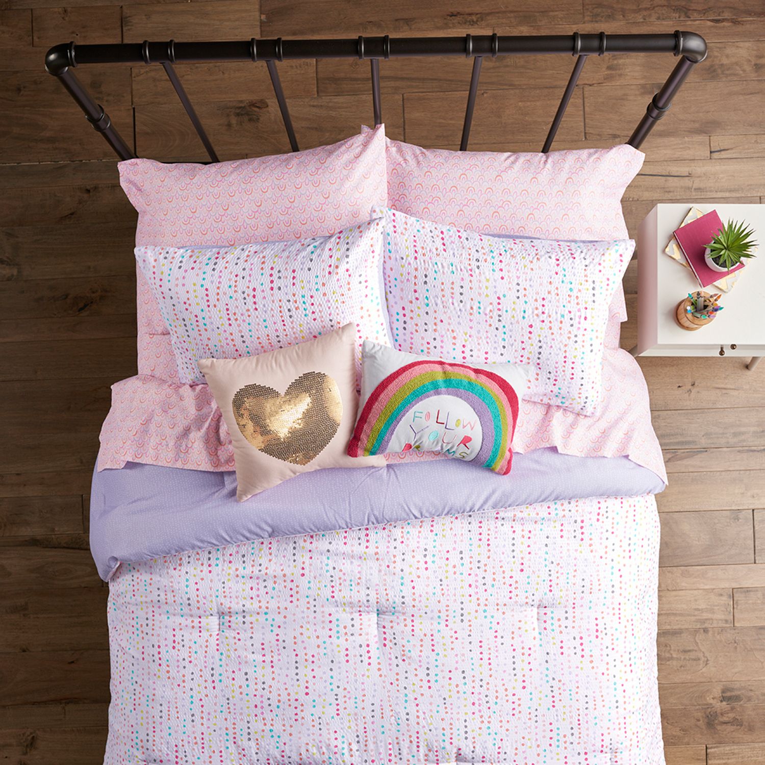 kids rainbow comforter