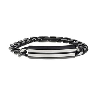 LYNX Men's Stainless Steel Curb Chain Bracelet