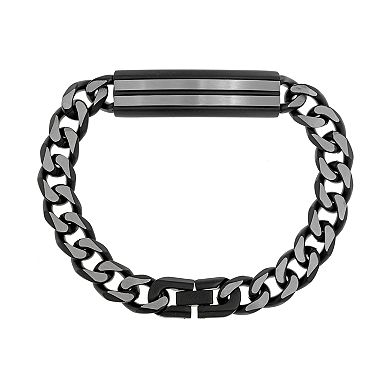 LYNX Men's Stainless Steel Curb Chain Bracelet 