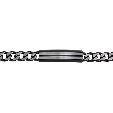 LYNX Men's Stainless Steel Curb Chain Bracelet 