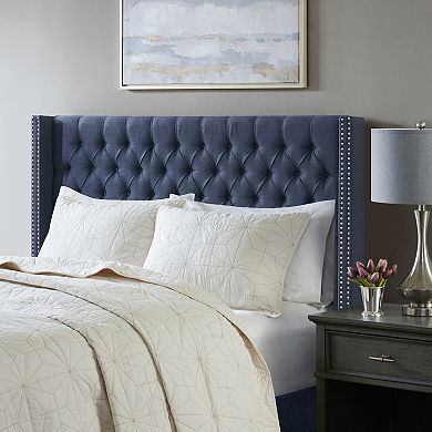 Madison Park Baldwin Adjustable Button Tufted Upholstered Headboard