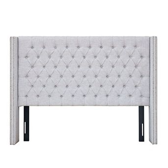 Madison Park Baldwin Adjustable Button Tufted Upholstered Headboard
