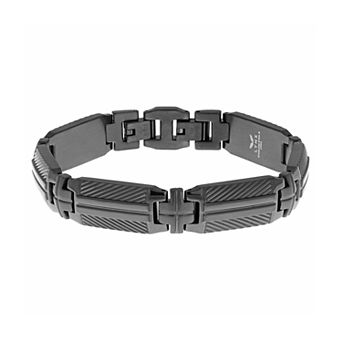 LYNX Men's Stainless Steel Textured Bracelet