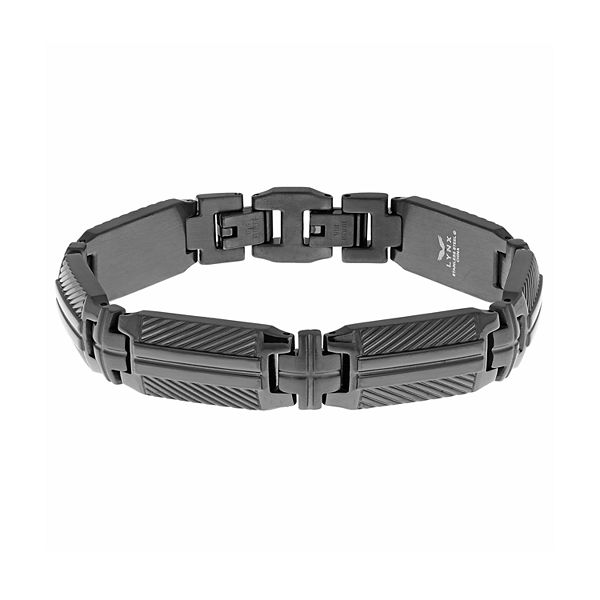 LYNX Men's Stainless Steel Textured Bracelet