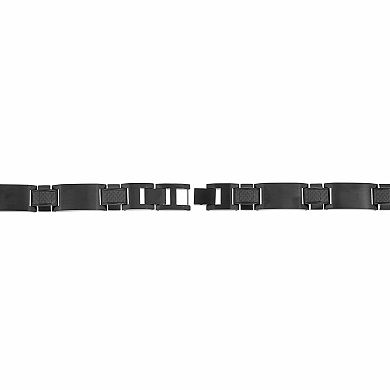 LYNX Men's Stainless Steel Black Ion Plated Bracelet 