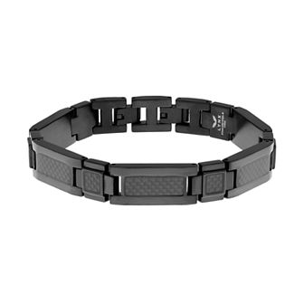 LYNX Men's Stainless Steel & Carbon Fiber Bracelet and Lock Extender