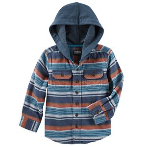 Boys 4-12 OshKosh B'gosh® Flannel Plaid Hooded Shirt