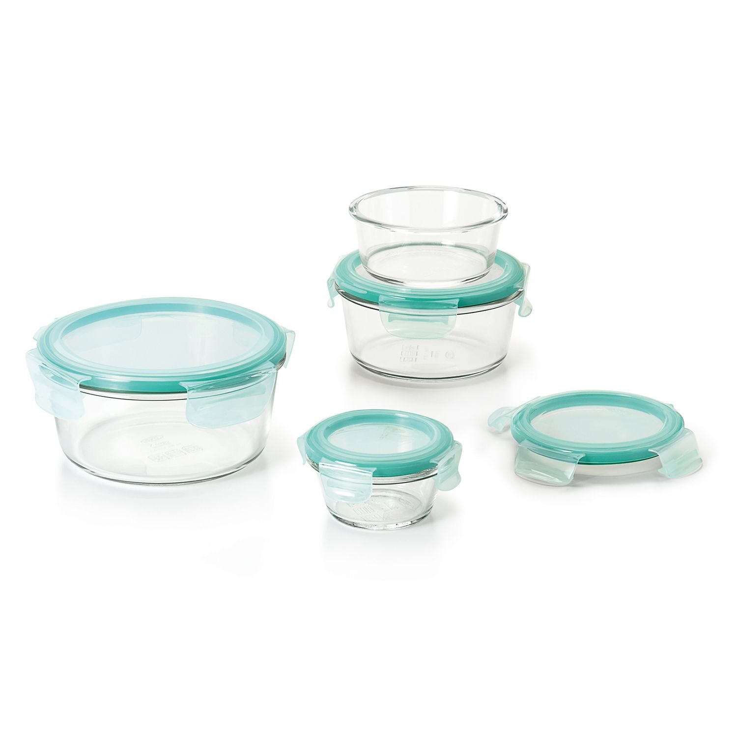 OXO Good Grips SmartSeal 1 Cup Clear Round Glass Container with Leakproof  Snap-On Lid