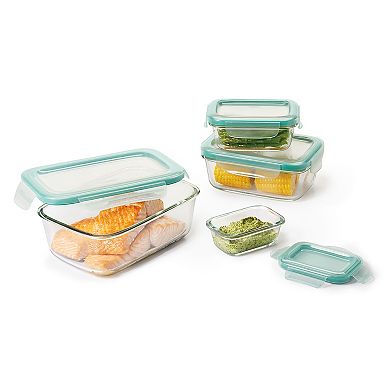 OXO Good Grips 8-pc. Smart Seal Glass Rectangle Container Set