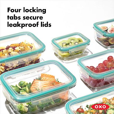 OXO Good Grips 8-pc. Smart Seal Glass Rectangle Container Set