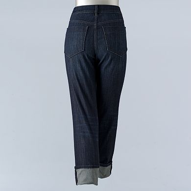 Petite Simply Vera Vera Wang Cuffed Capri Jeans 