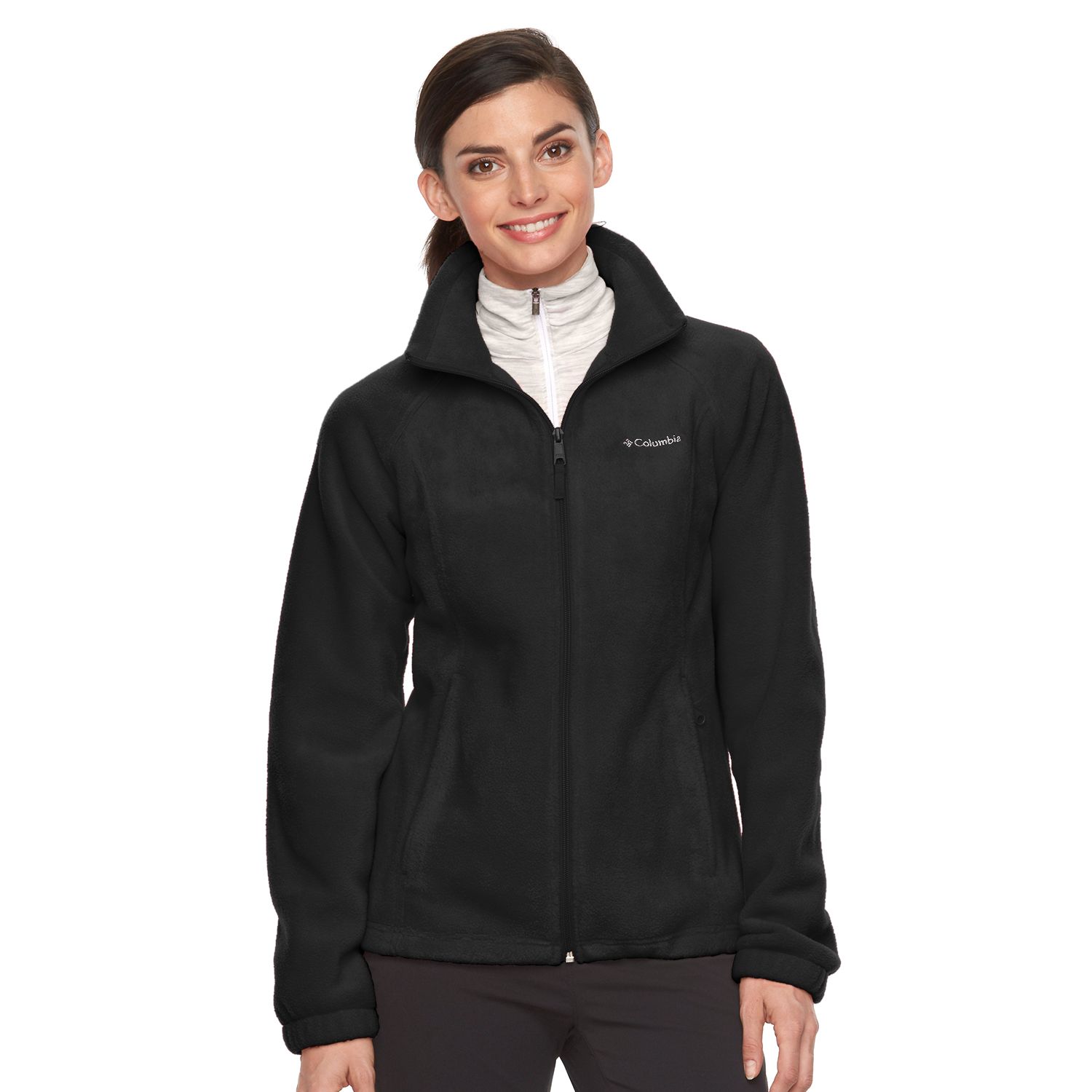 columbia three lakes hooded long fleece jacket