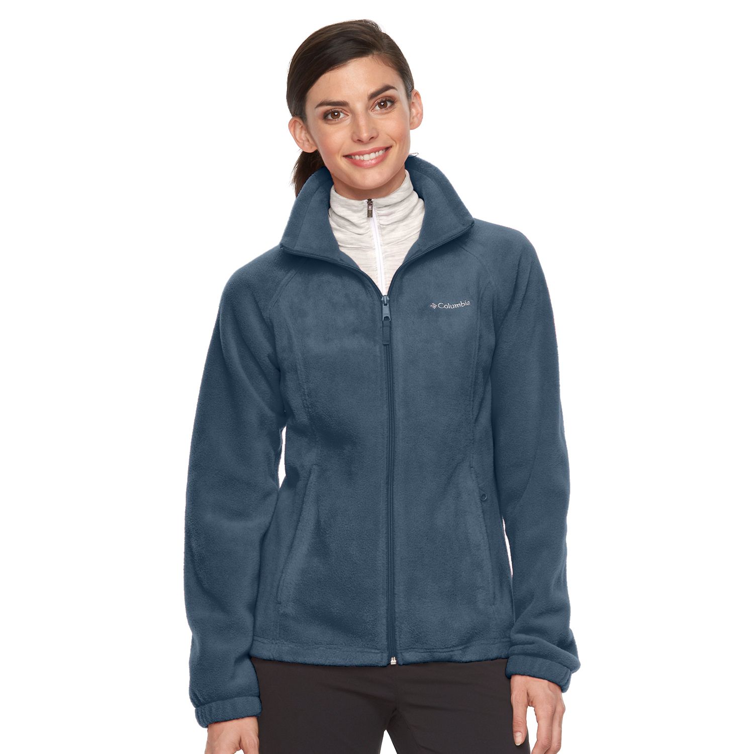 columbia three lakes hooded long fleece jacket